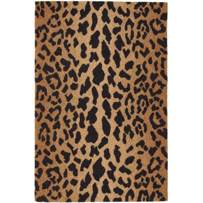 Leopard Hand Hooked Area Rug
