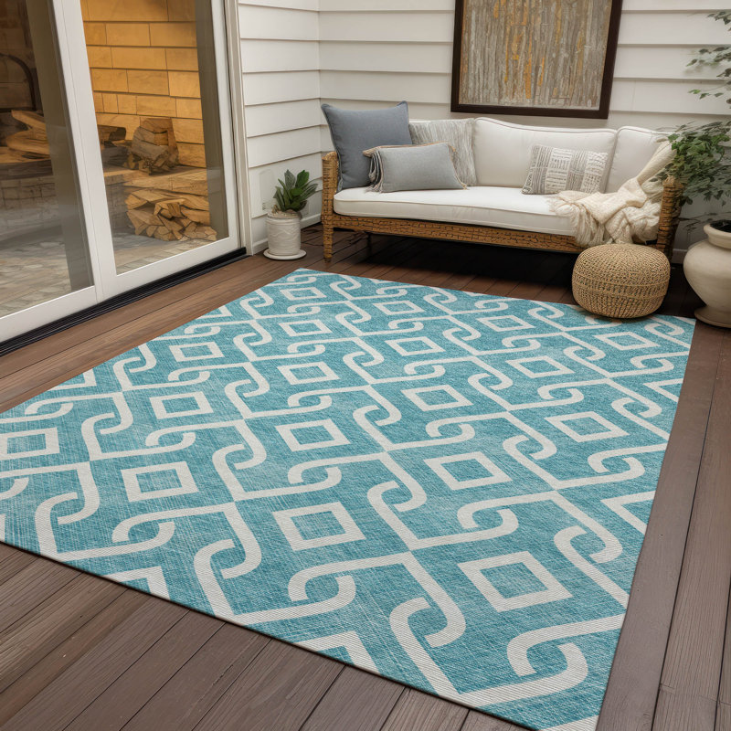 Tapis intérieur / extérieur Kaylani avec envers antidérapant, Rectangle 9 pi x 12 pi