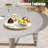 Patio 31.5"L Round Aluminum Coffee Table With Concrete Tabletop