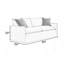 Canapé savoir, 2 coussins décoratifs, tissu en lin beige contemporain de 84 po