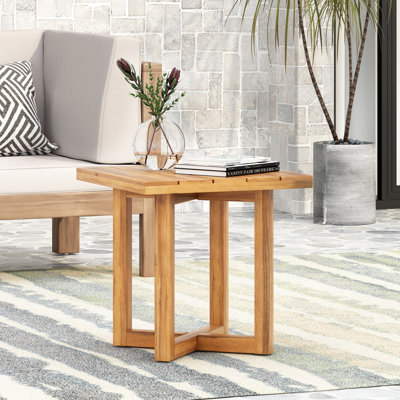 Tranice Square Acacia Outdoor Side Table , 18'' in. W 18'' in. D