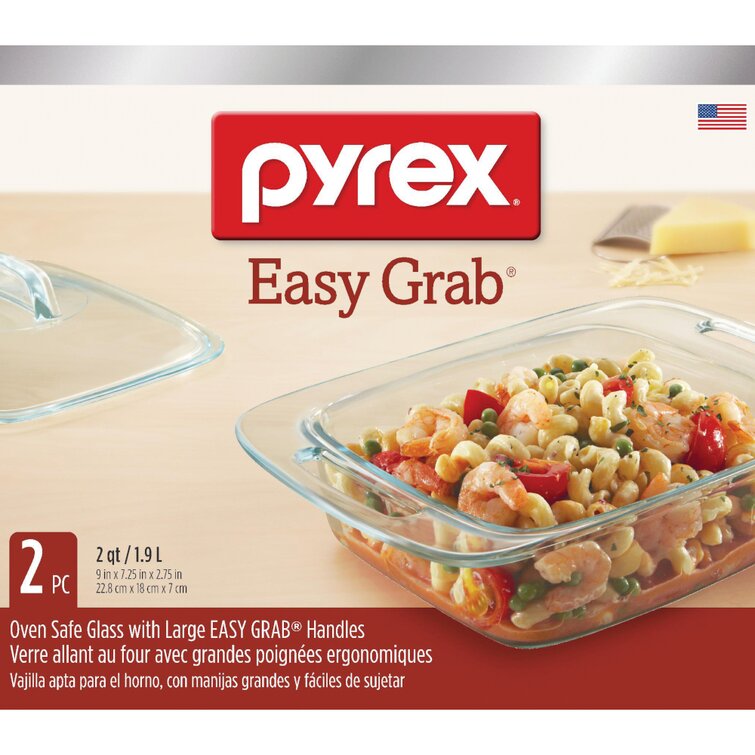 Pyrex Easy Grab Glass Rectangular Baking Dish with Lid & Reviews