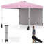 Tente escamotable 10 x 10 pi avec 1 sac à roulettes à parois latérales, 8 piquets et 4 cordes à vent, rose-118248849