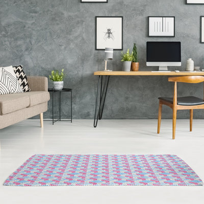 Tapis rose/bleu skyscrapers