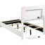 Lit simple avec surface blanche ultrabrillante, panneau lumineux à DEL, détails à lattes et quatre cadres de soutien robustes pour la chambre à coucher, 81 po de longueur de décor de colonnes, 48,5 po-39856503