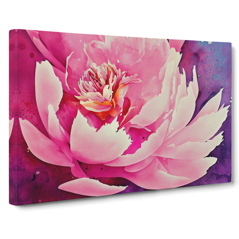 Amazing Peony Flower - Wrapped Canvas, 35cm H x 50cm W x 3cm D