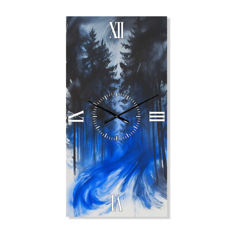 Horloge murale rustique en métal de grande taille, Forêt des Pins de Hurlevent, H 40 po x l 20 po - Rectangle
