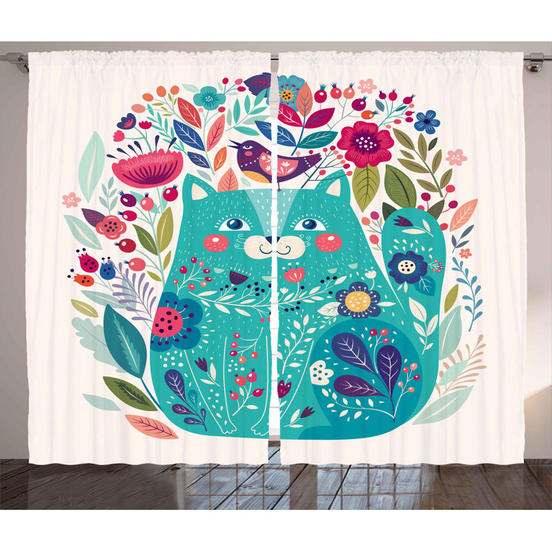 Leticia Semi Sheer Curtain Pair, 54" W x 90" L