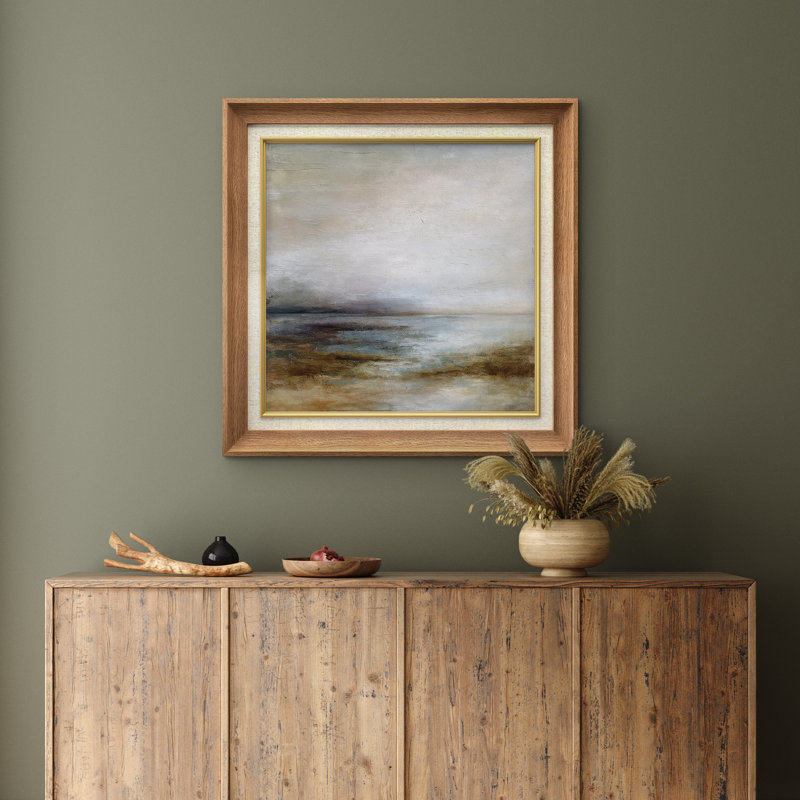 Art mural encadré de qualité supérieure - impression de paysage rétro pour décor de chambre à coucher - 26 po x 36 po
