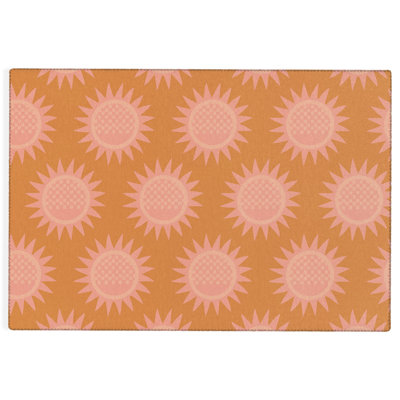 Tapis rectangulaire Deasia avec envers antidérapant
