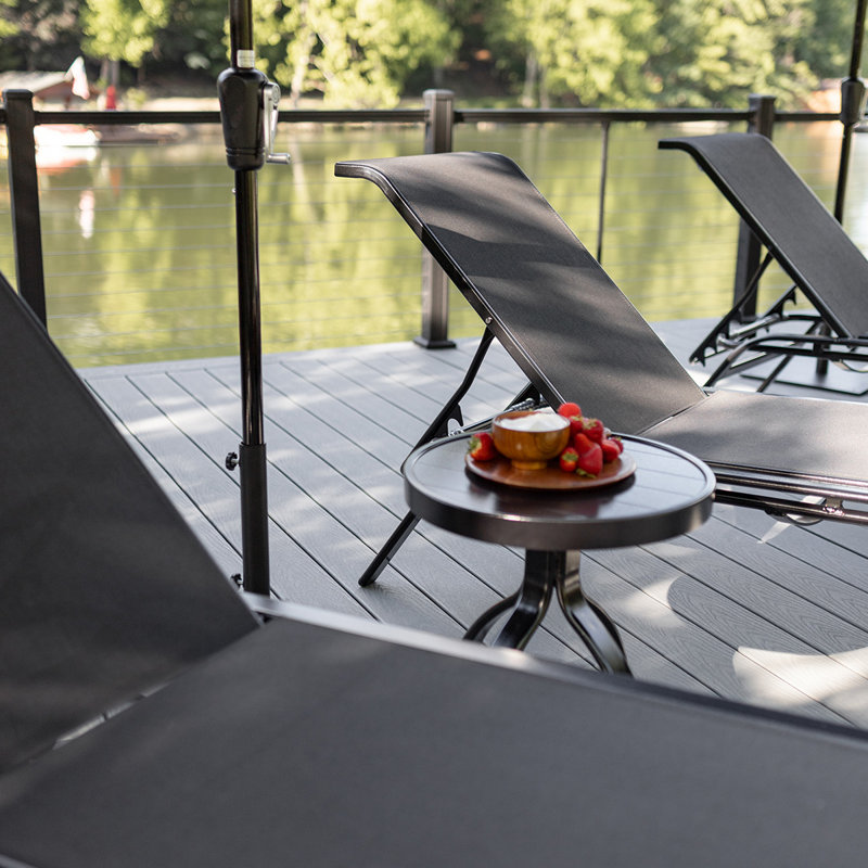 Murphy Outdoor Round Bar Table, Matte Black