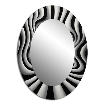 Miroir décoratif abstrait noir et blanc optique I