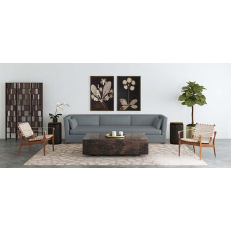 Canapé Rivington, H 31 po x l 108 po x P 37 po, Brume moelleuse en velours, Patiné
