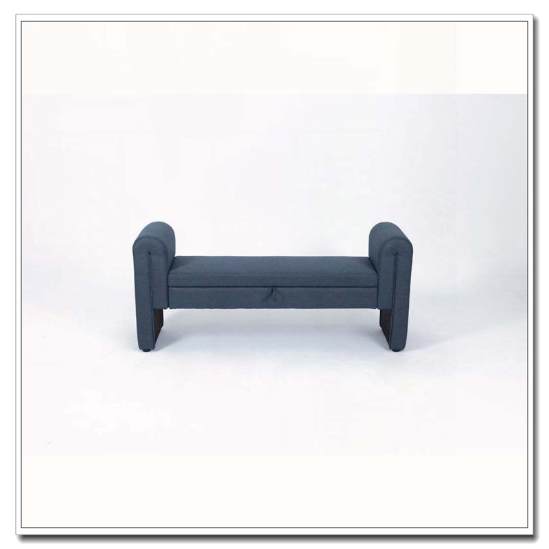 Banc de rangement en velours 60 po pour deux, Bleu très foncé