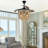 Dayzhane 42 Inch Farmhouse Boho Retractable Ceiling Fan with Light, 6-Speed Wood Beaded Ceiling Fan with Remote Control-1650624917