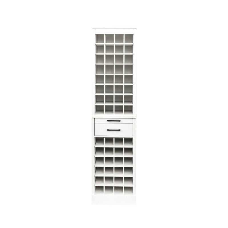Armoire à vin modulaire 32 bouteilles, buffet, finition, lignes simples, l 17,76 po x P 15,69 po, H 35,38 po, armoire à particules et à panneaux 32, droit foncé X
