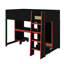 Lit mezzanine double avec bureau intégré-1047947225