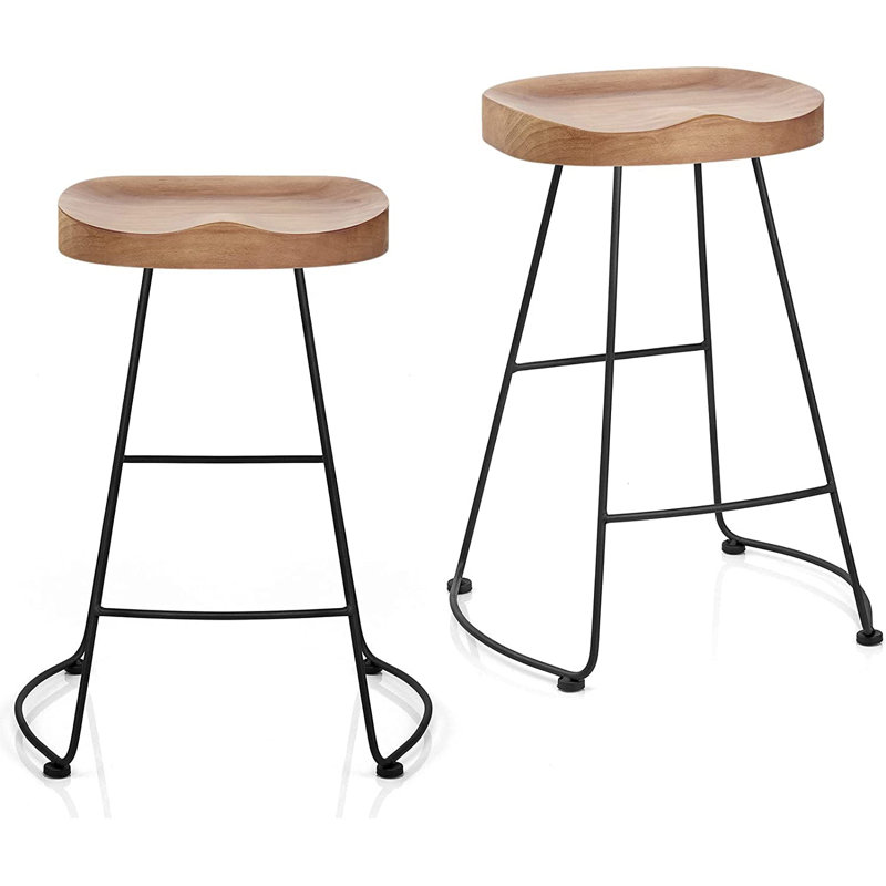 Tabouret à hauteur réglable en bois massif