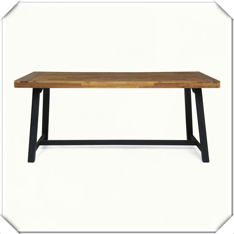 Table de salle à manger d'extérieur en bois d'acacia Robuste, élégante, durable, pratique et polyvalente