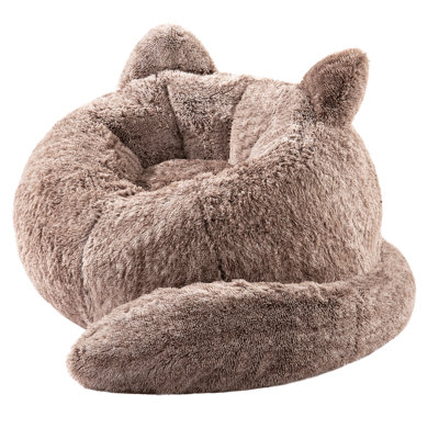 Faux Fur Upholstered Foam Filled Bean Bag Chair for Adults