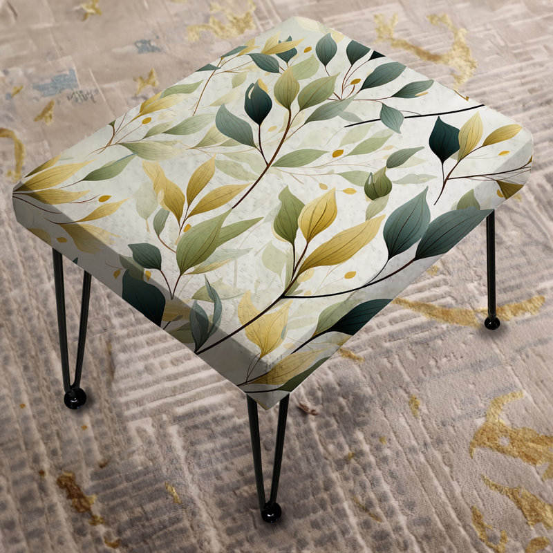 Whispering Zen - Abstract Rectangle Ottoman