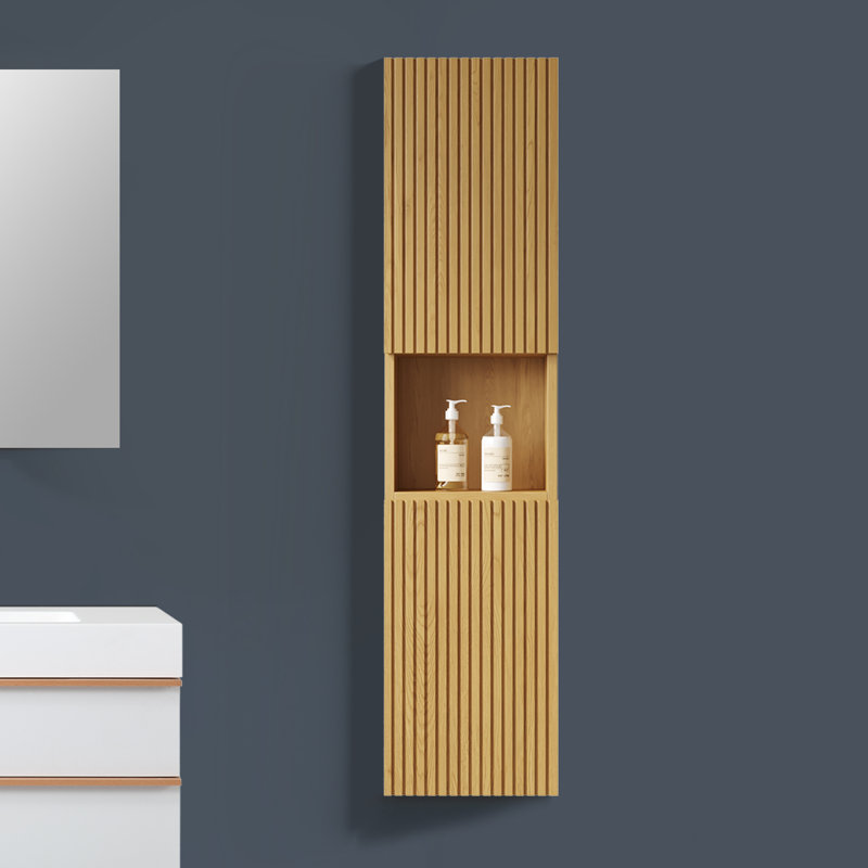  59-Inch Tall Wall-Mounted Bathroom Storage Cabinet