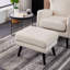 Upholstered Wingback Chair With Footstool-2088036189