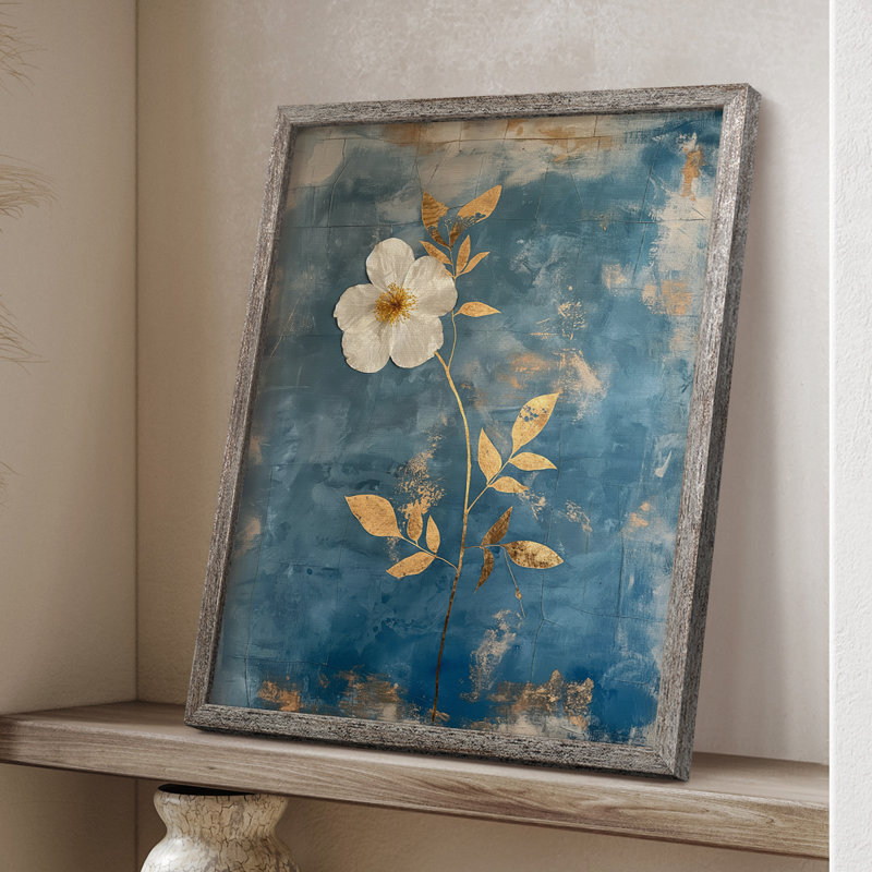 Reproduction encadrée FLORAL Series XLVII - bois massif, H 30 po x l 24 po