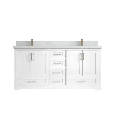Esin 72'' Double Bathroom Vanity with Quartz Top