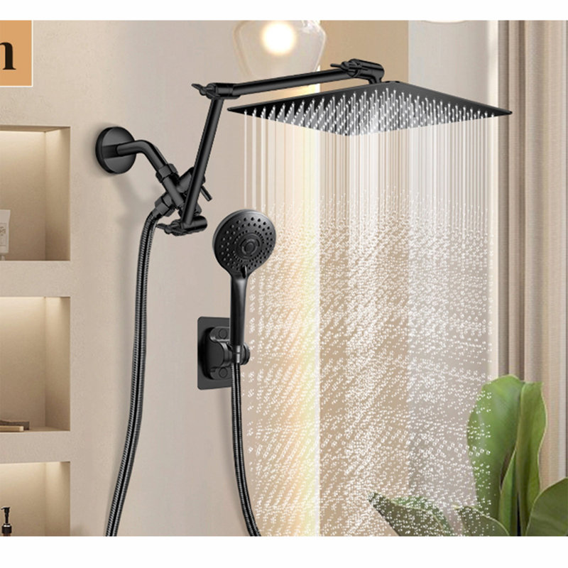 Luxurious Dual Shower Head Combination, Matte Black