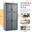 Garde-manger 70,9 po de hauteur - autoportant avec 4 portes, plateaux coulissants et tablette réglable-1081096001