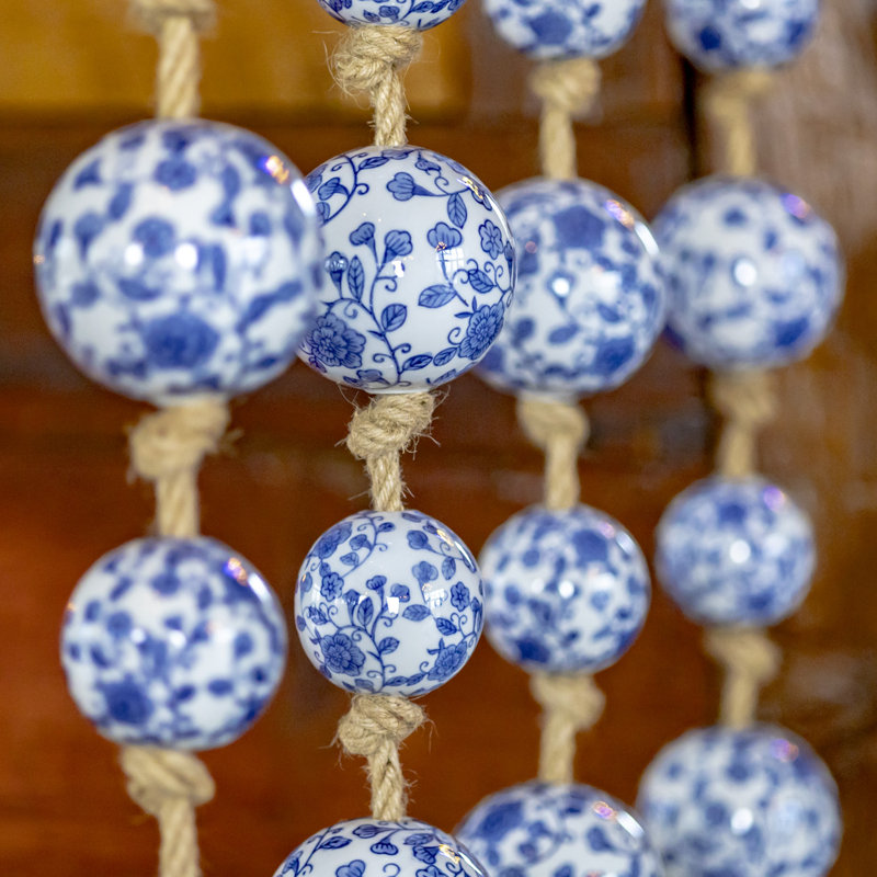 Hand Woven Porcelain Wall Hanging, Navy/Ivory