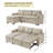 L-Shaped Corner Couch Upholstered Pull Out Sectional Sofa with Storage Chaise, Convertible Sleeper-534804988