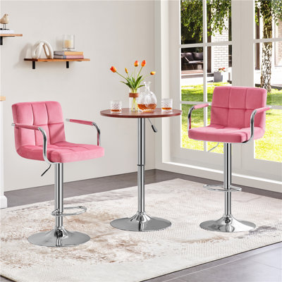 Branislava Swivel Upholstered Adjustable Height Counter Stool