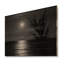 Palmier noir et blanc au clair de lune - Art mural en bois tropical côtier sur bois de pin naturel-1344446315