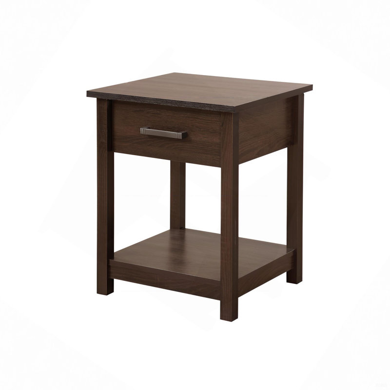 Table de chevet élégante et contemporaine, Brun