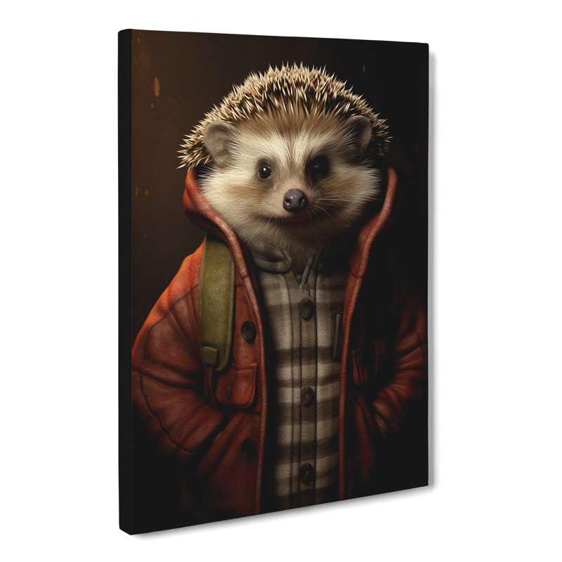 Hedgehog Tachisme - Wrapped Canvas, 76cm H x 50cm W x 3cm D