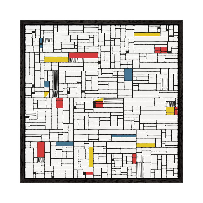 Computer Grid by Hemingway Design - Gallery-Wrapped Canvas Giclée on Canvas, 45.72 cm H x 45.72 cm W, Black Framed