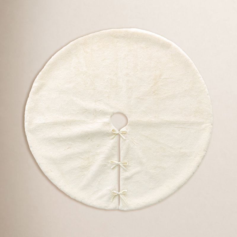 Faux Fur Tree Skirt, White