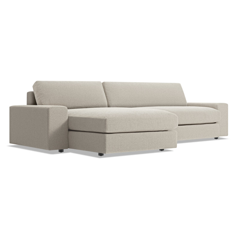 Esker Chaise Sectional, Kelso Blue Polyester, Left Hand Facing