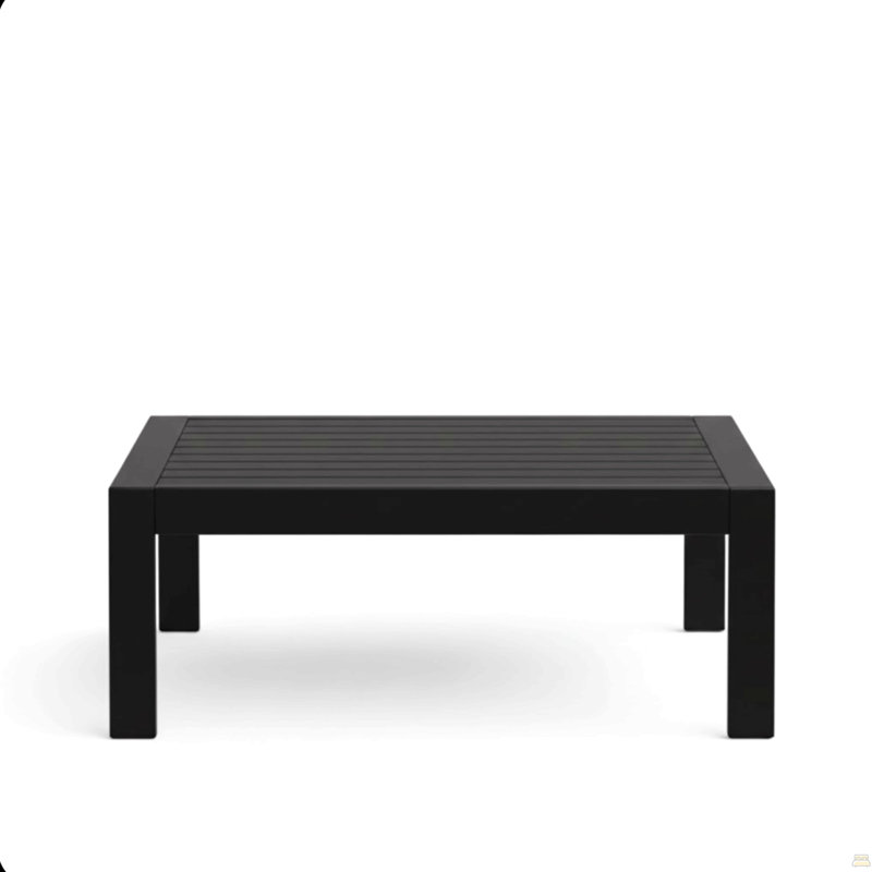 Table basse d'extérieur en métal toutes saisons, Noir