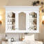 Armoire à pharmacie 40 "avec miroir, armoire de rangement pour salle de bain avec porte miroir et tablettes, armoire de salle de bain murale avec portes en verre