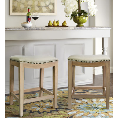 Lincoln Padded Counter Saddle 24" Patio Bar Stool with Cushion