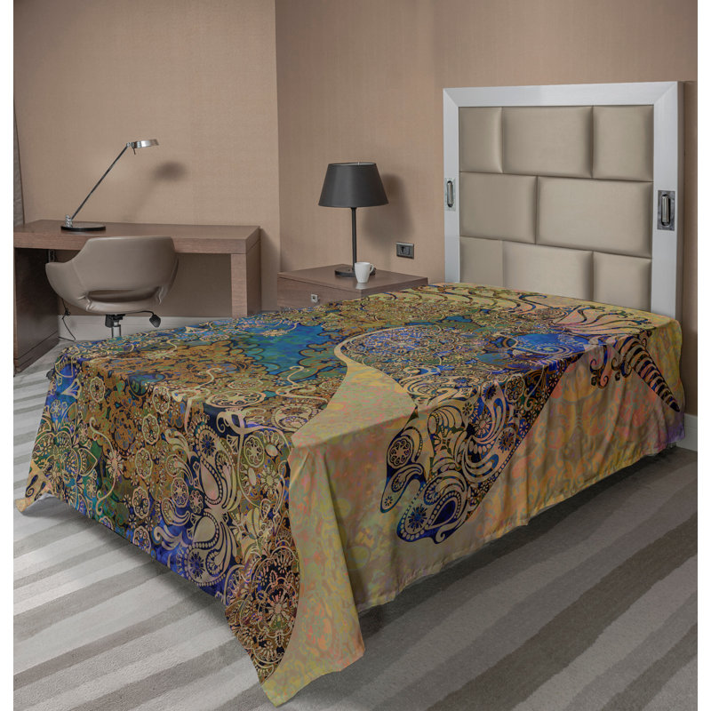 Multicolore Ambesonne, Drap plat pour lit simple