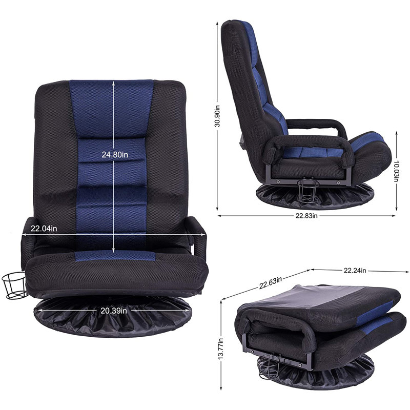 Chaise de jeu pour le sol, Bleu marine / Noir