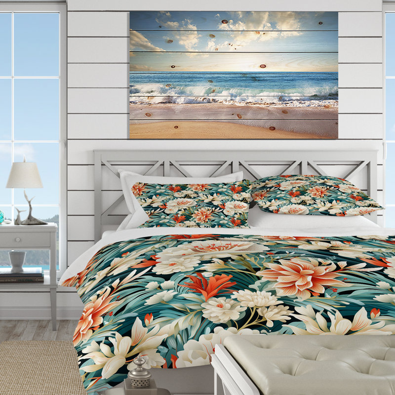 Ensemble de housse de couette Lagoon Serenade, Housse de couette pour grand lit et 2 taies décor
