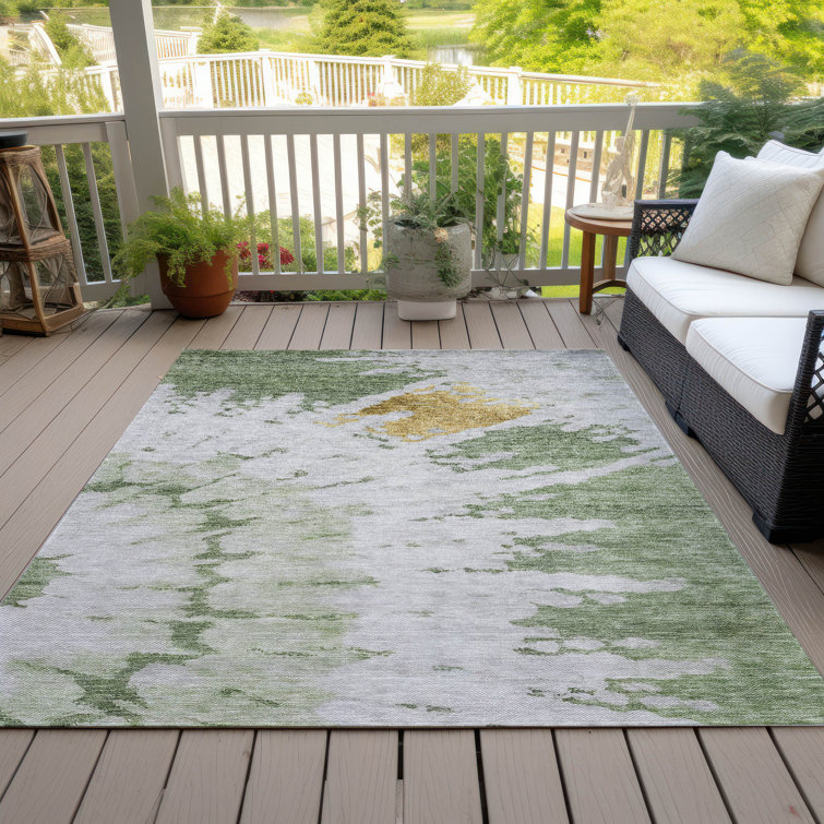 Melania Flatweave Washable Abstract Indoor / Outdoor Rug