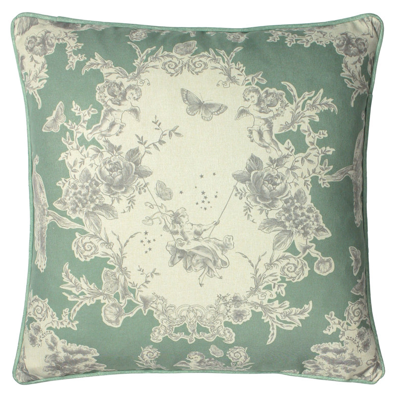  Floral Scatter Cushion with filling, Sage