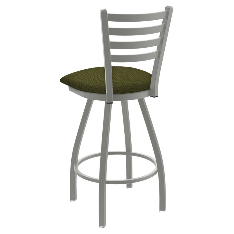 Tabouret de bar pivotant de 36" Evers, Nickel anodisé, Tissu - perroquet graphique, Extra Tall (36” Seat Height)