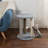 PETMAKER Cat Scratching Post - Scratcher Posts with Carpeted Scratch Pad Base and Perch - Furniture Scratching Deterrent for Indoor Cats-70897451